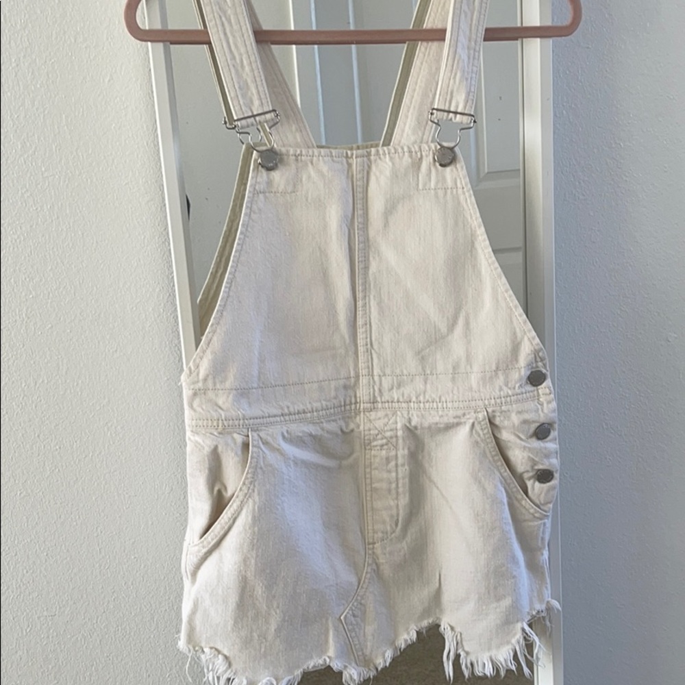 Free People Cream colored skirt overalls